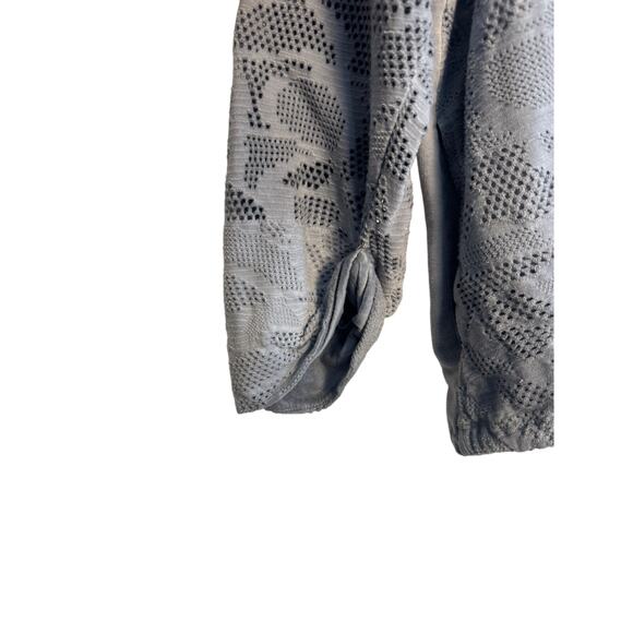 Saturday Sunday Anthropologie Gray Blue Eyelet Knit Tassel Hem Pullover Sweater - Picture 4 of 7